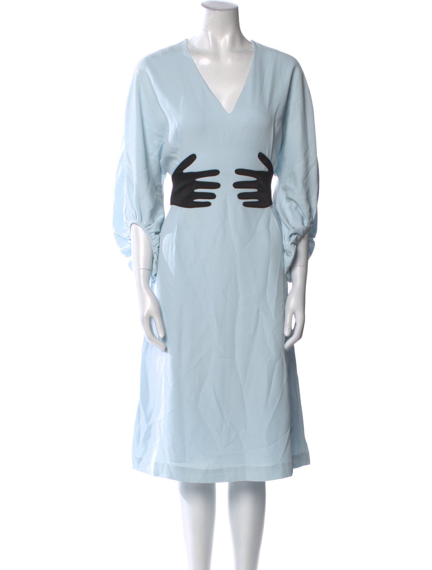 Reem Acra V-Neck Midi Length Dress