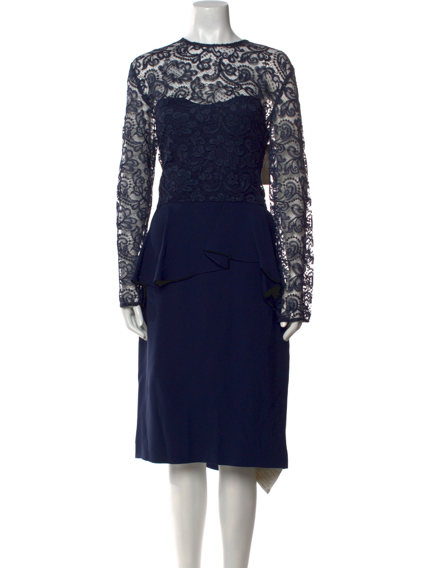 Reem Acra Lace Pattern Midi Length Dress