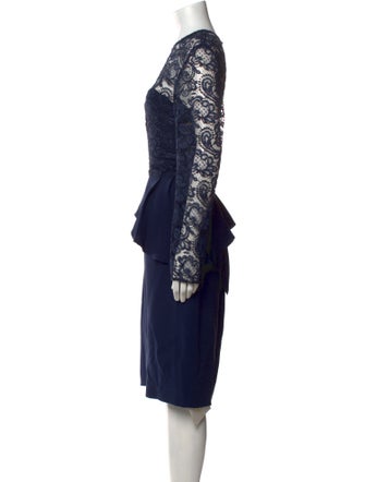 Reem Acra Lace Pattern Midi Length Dress