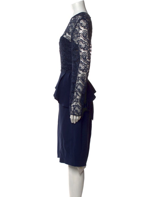 Reem Acra Lace Pattern Midi Length Dress