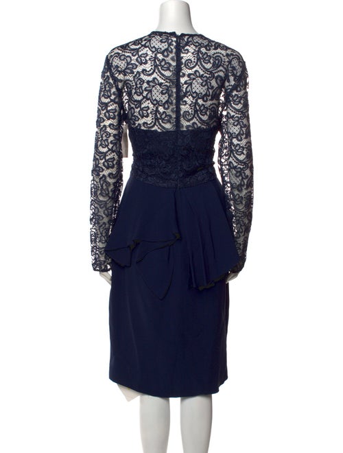 Reem Acra Lace Pattern Midi Length Dress