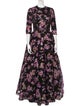 Reem Acra Floral Print Long Dress