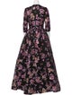 Reem Acra Floral Print Long Dress