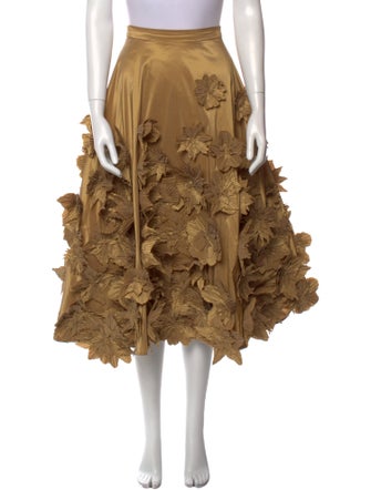 Reem Acra Silk Long Skirt