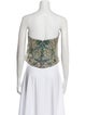 Reem Acra Silk Paisley Print Crop Top