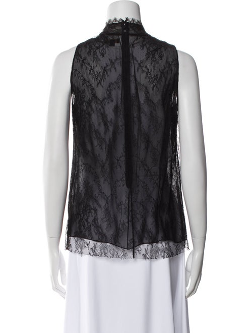 Reem Acra Silk Mock Neck Blouse