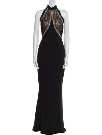 Reem Acra Halterneck Long Dress