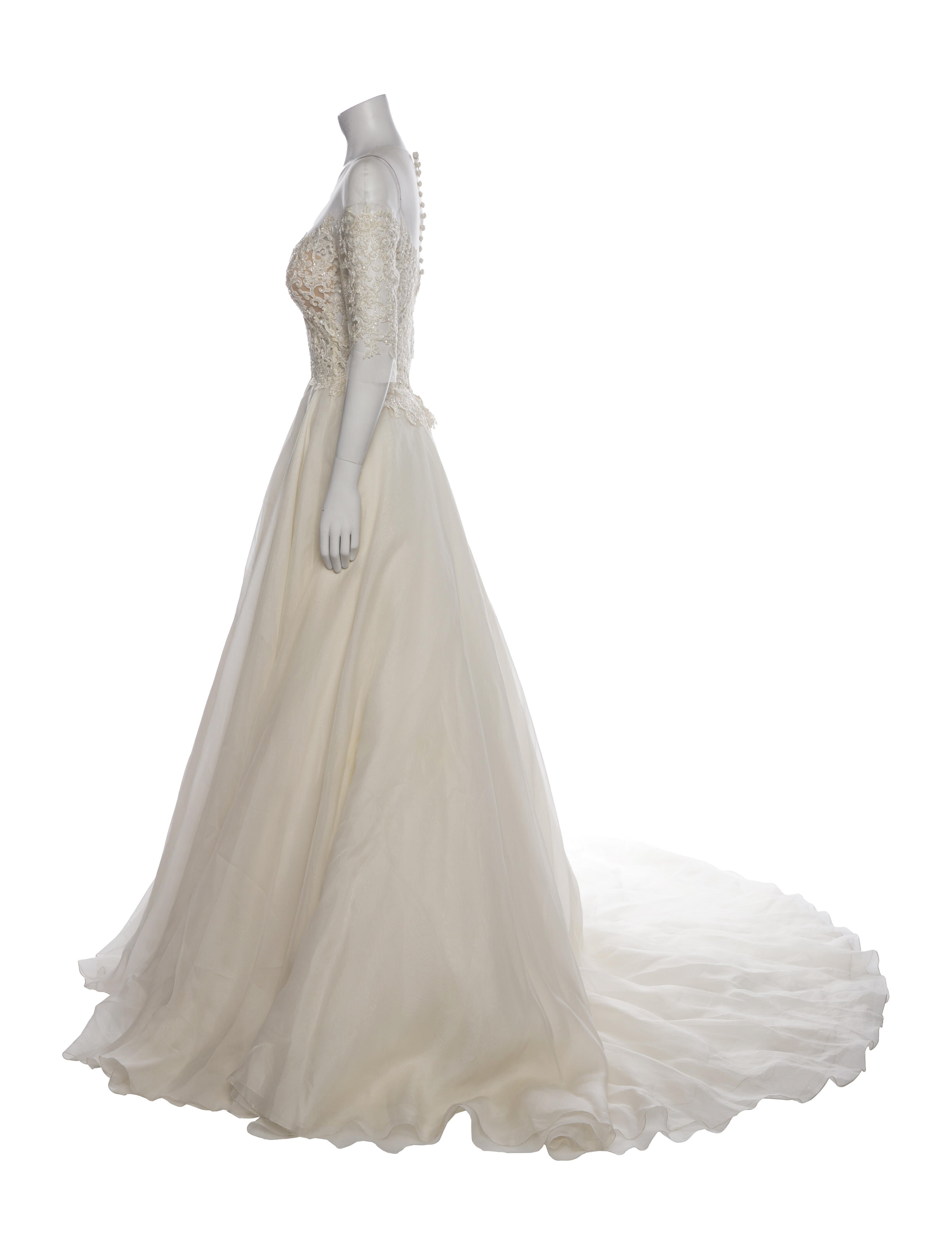 Reem Acra Square Neckline Long Dress