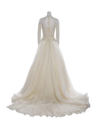 Reem Acra Square Neckline Long Dress