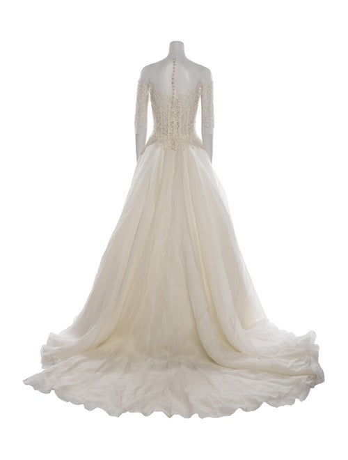 Reem Acra Square Neckline Long Dress