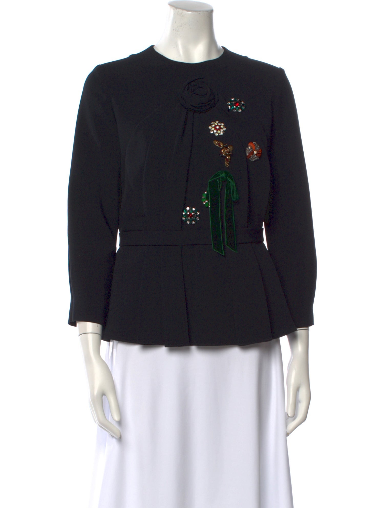 Reem Acra Graphic Print Crew Neck Top