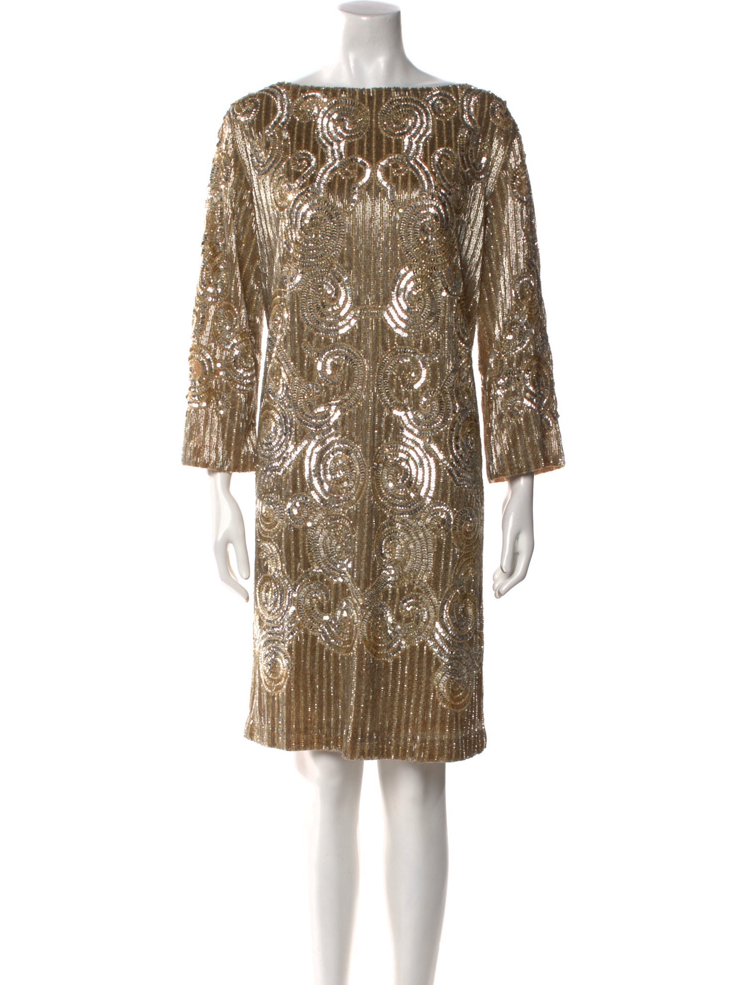 Reem Acra Bateau Neckline Mini Dress