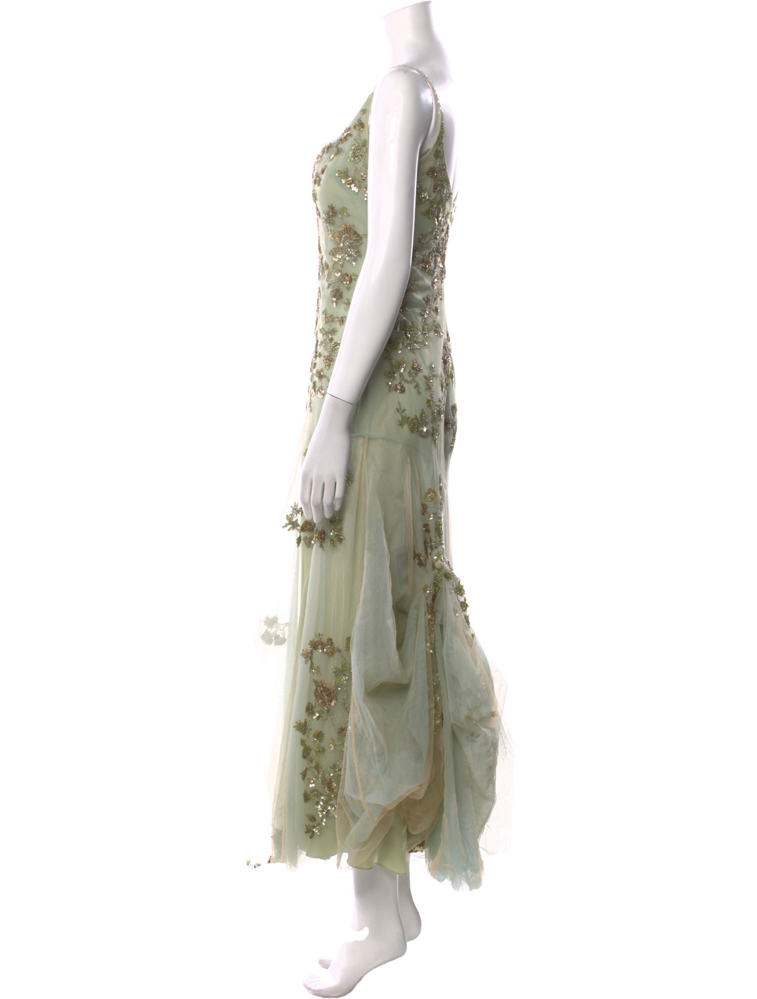 Reem Acra Silk Long Dress