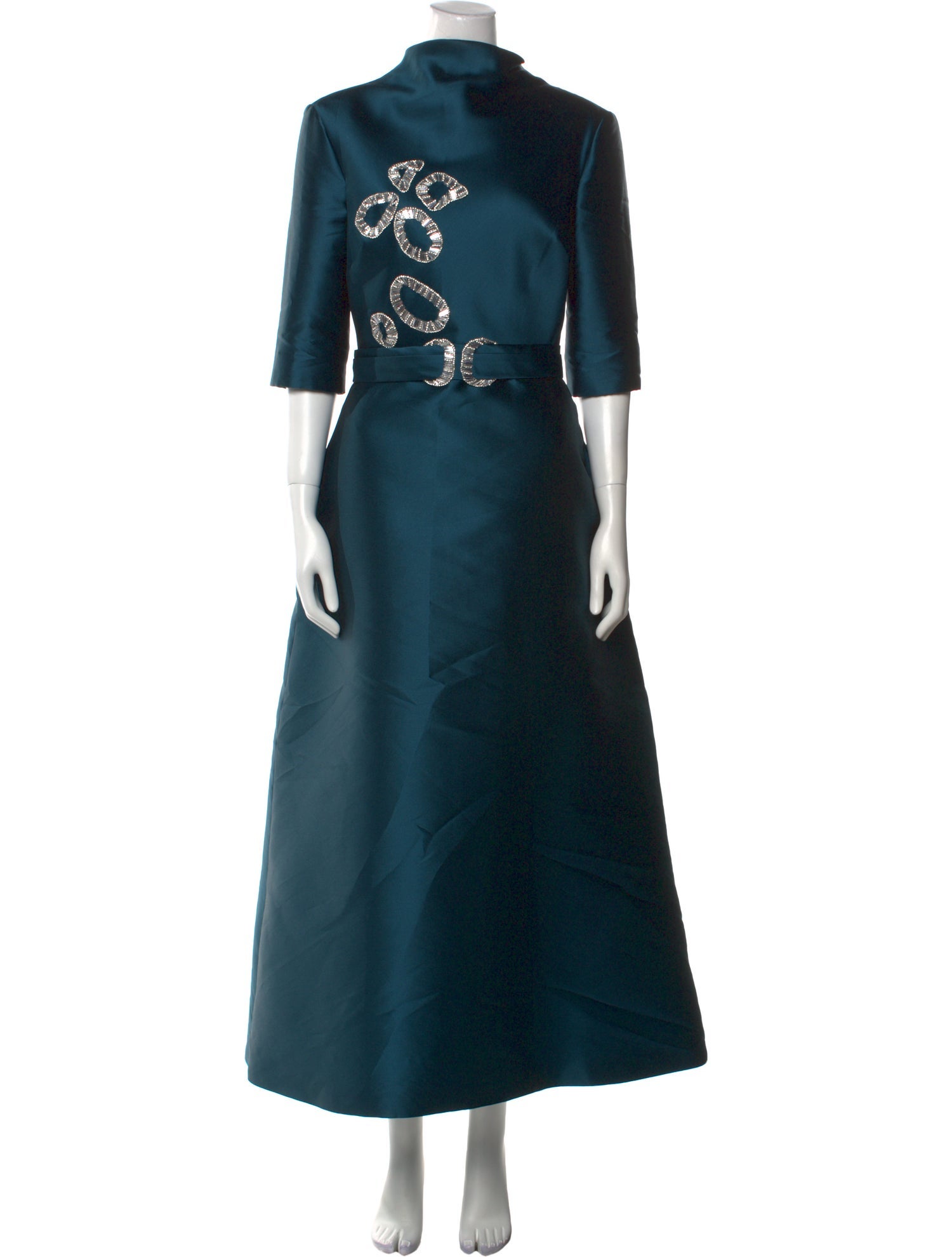 Reem Acra Mock Neck Long Dress