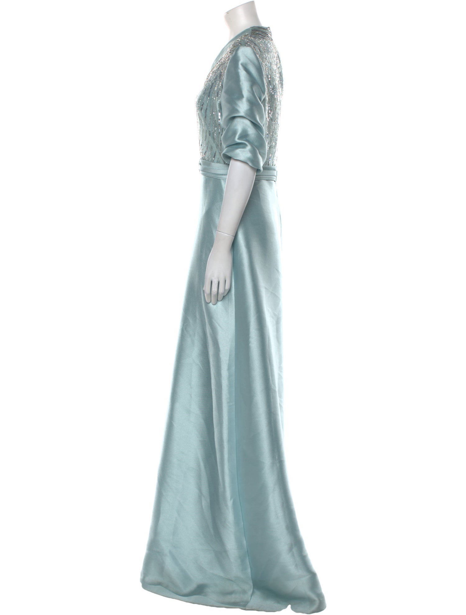 Reem Acra V-Neck Long Dress