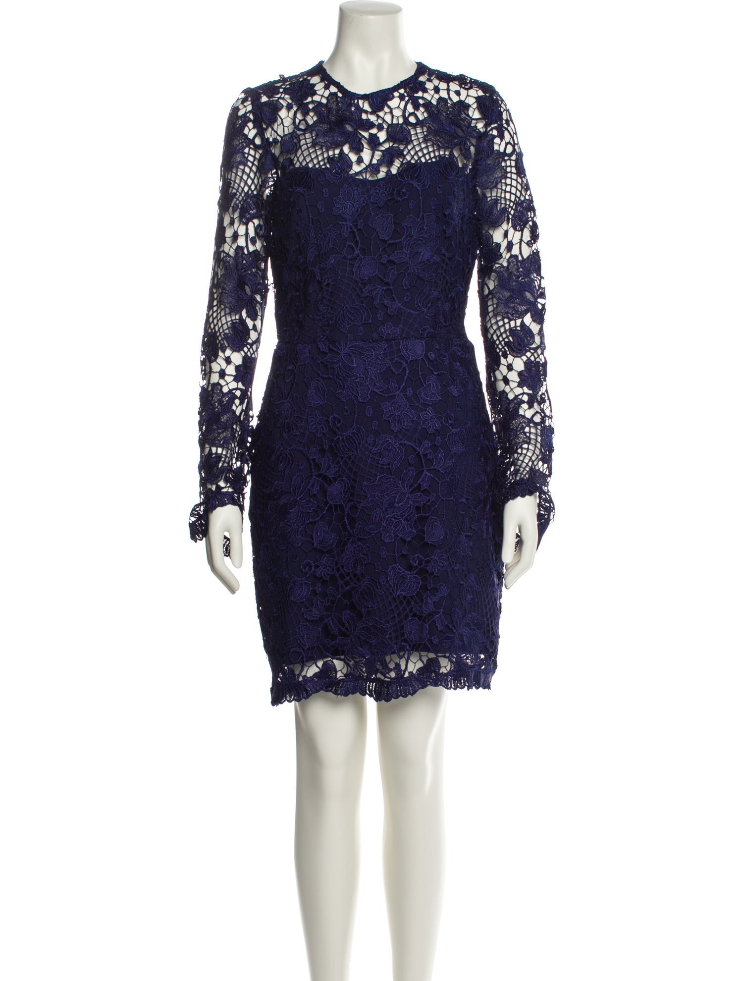 Reem Acra Lace Pattern Knee-Length Dress