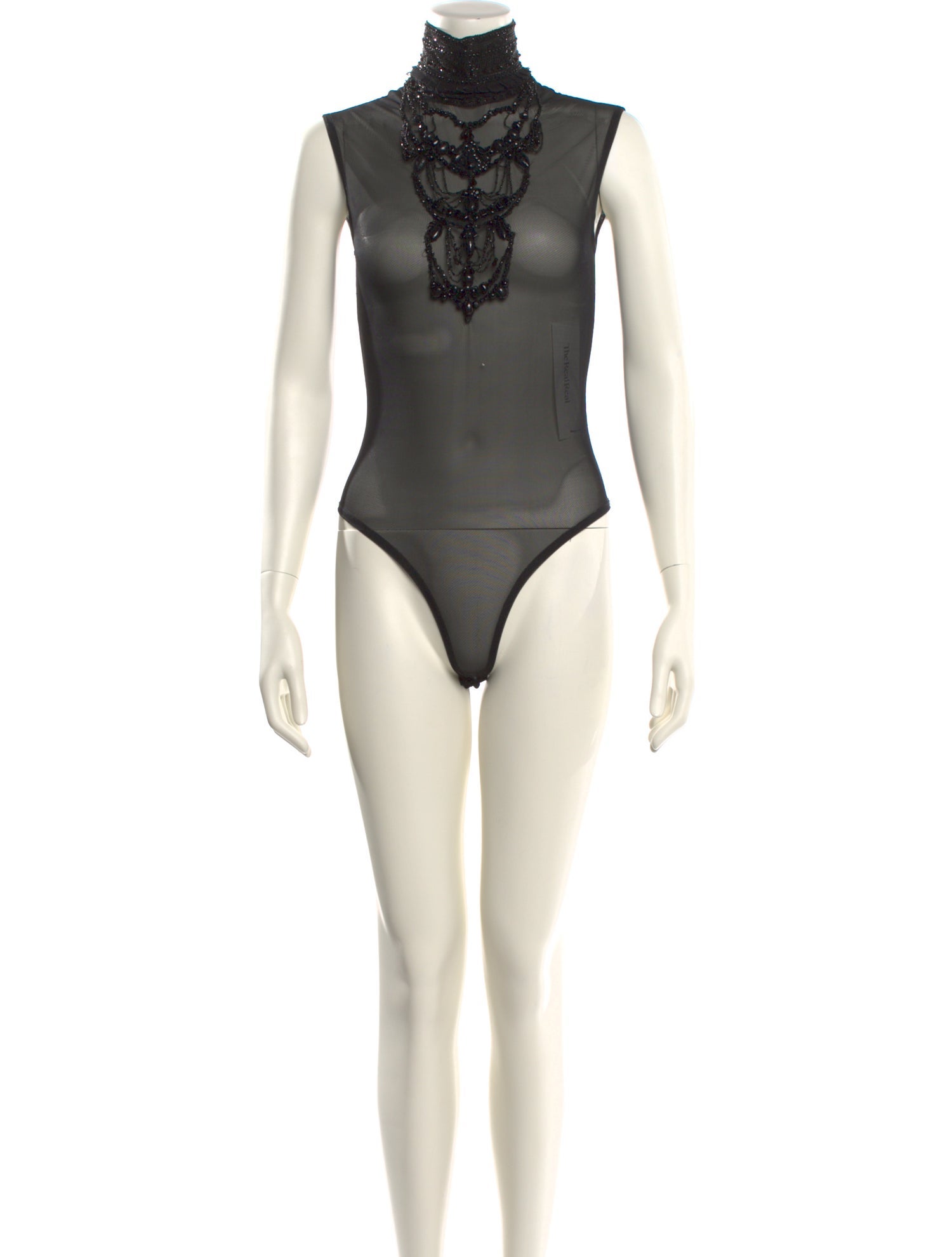 Reem Acra Mock Neck Sleeveless Bodysuit