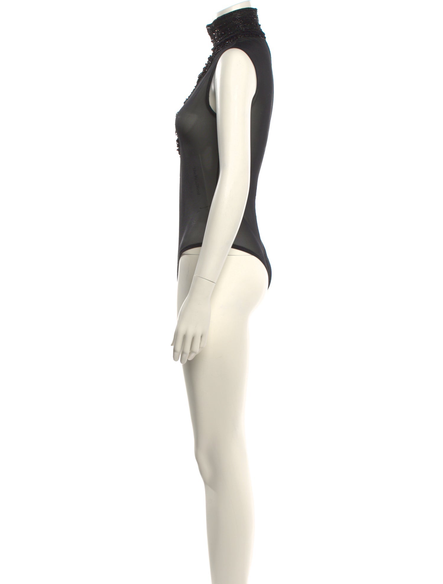 Reem Acra Mock Neck Sleeveless Bodysuit