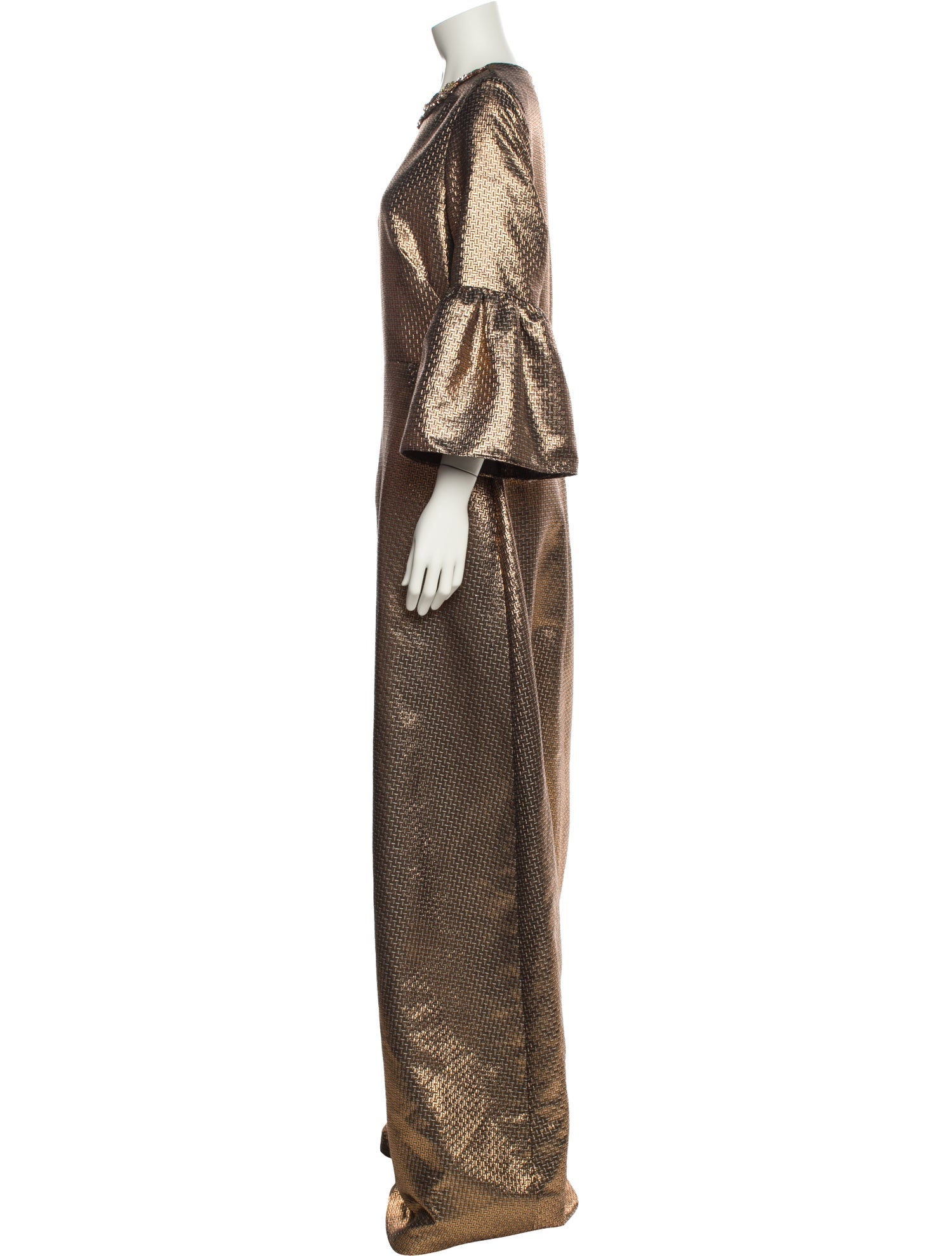 Reem Acra Printed Long Dress