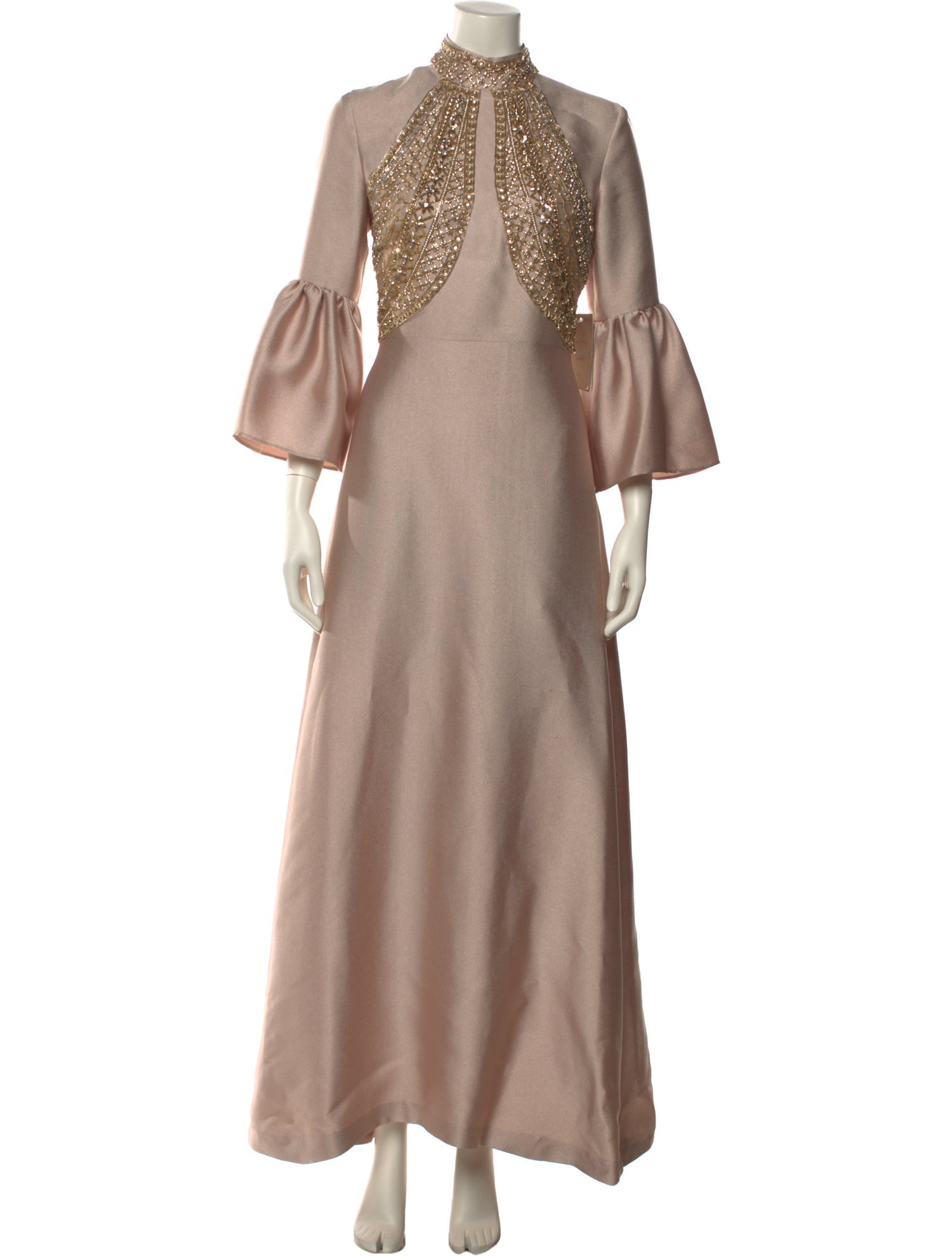 Reem Acra Mock Neck Long Dress