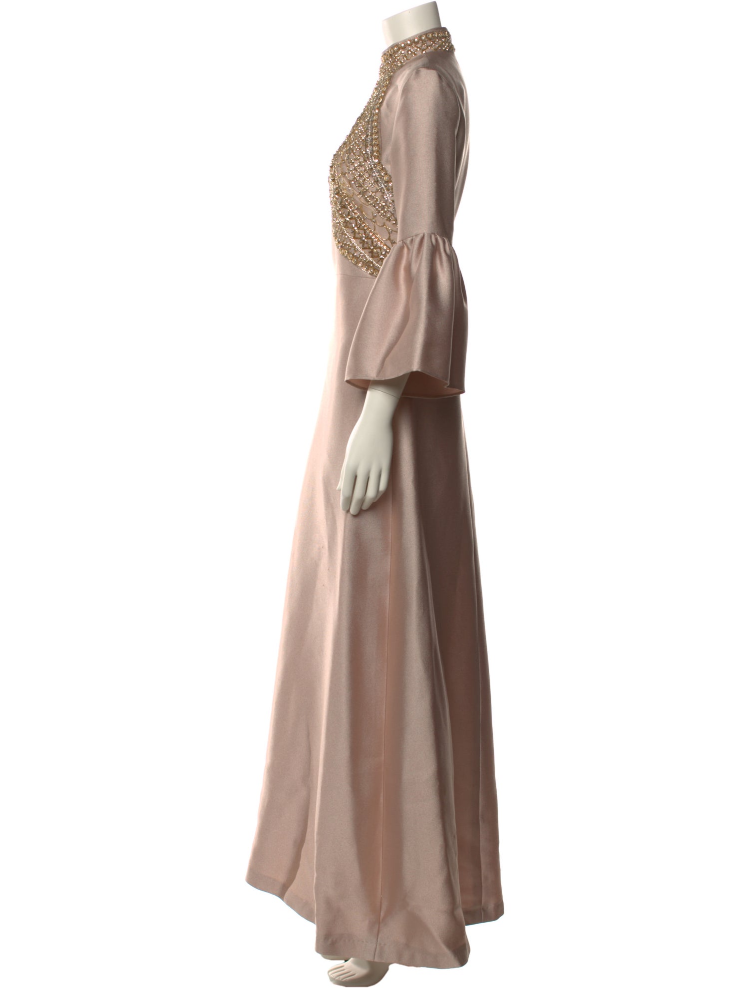 Reem Acra Mock Neck Long Dress