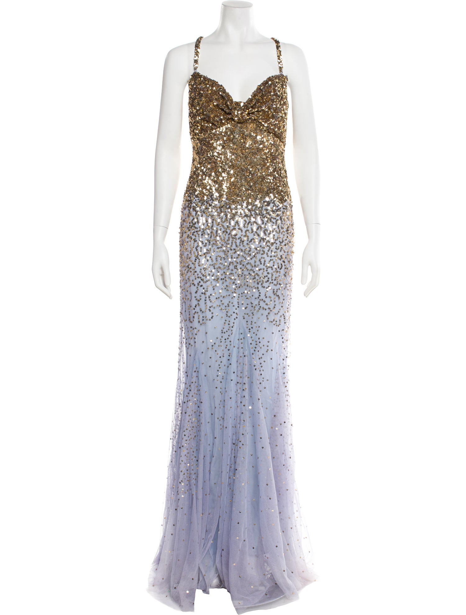 Reem Acra V-Neck Long Dress in Purple, Women's US 6 | M Reem Acra V-Neck Long Dress in Purple, Women's US 6 | M