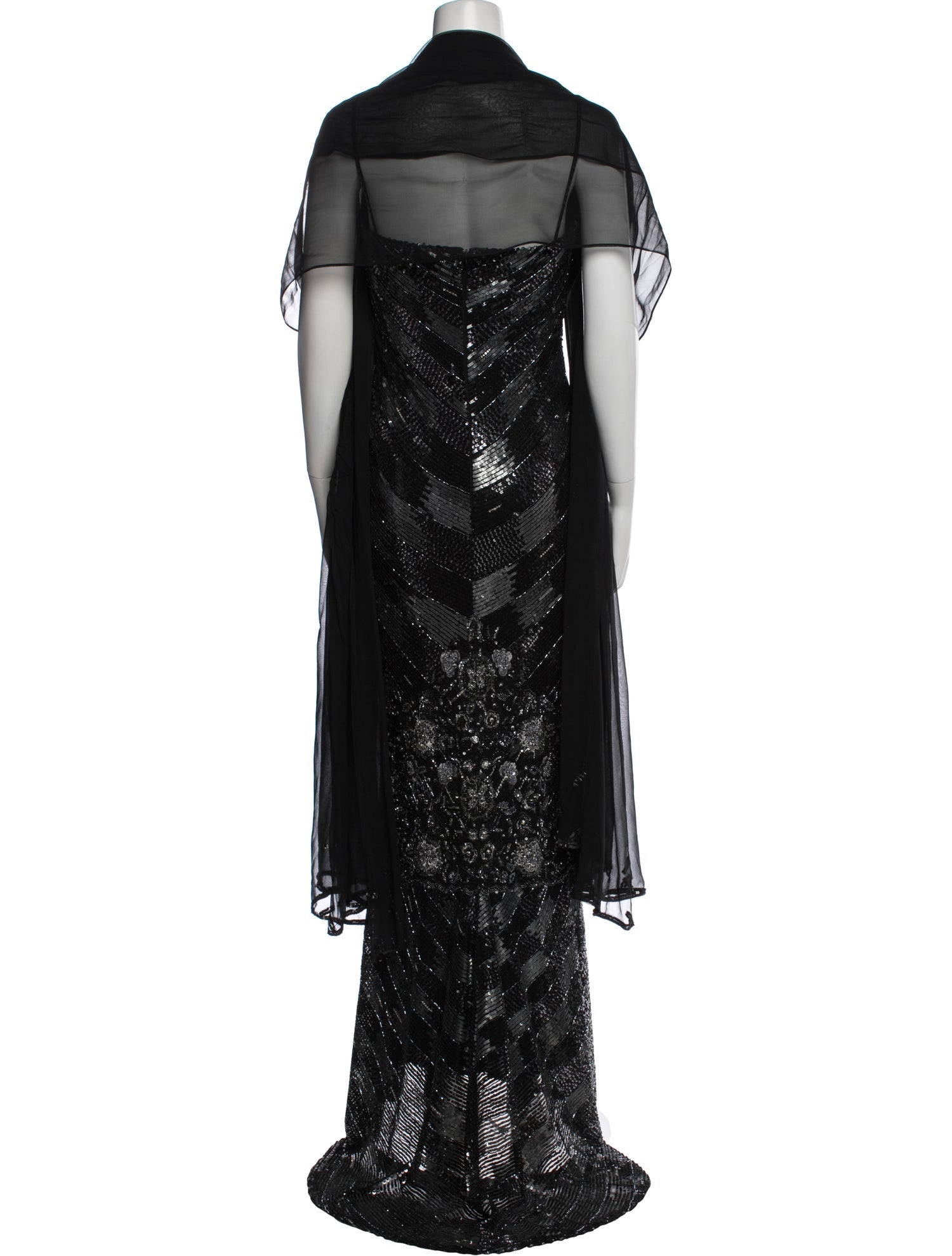 reem acra black dress Reem Acra Sequin Embellished Long Dress - Black Dresses, Clothing -  REM22939