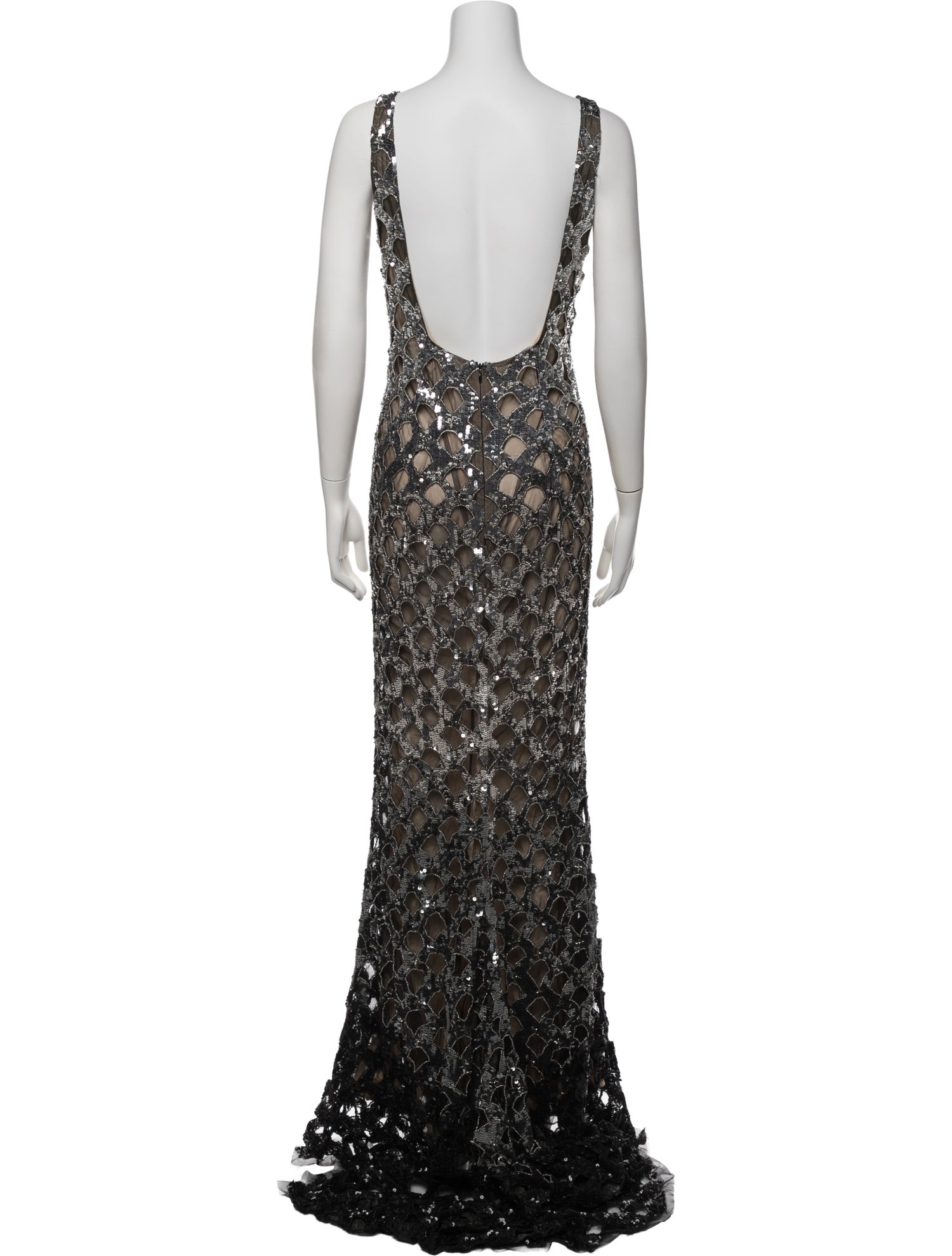 Reem Acra Lace Pattern Long Dress