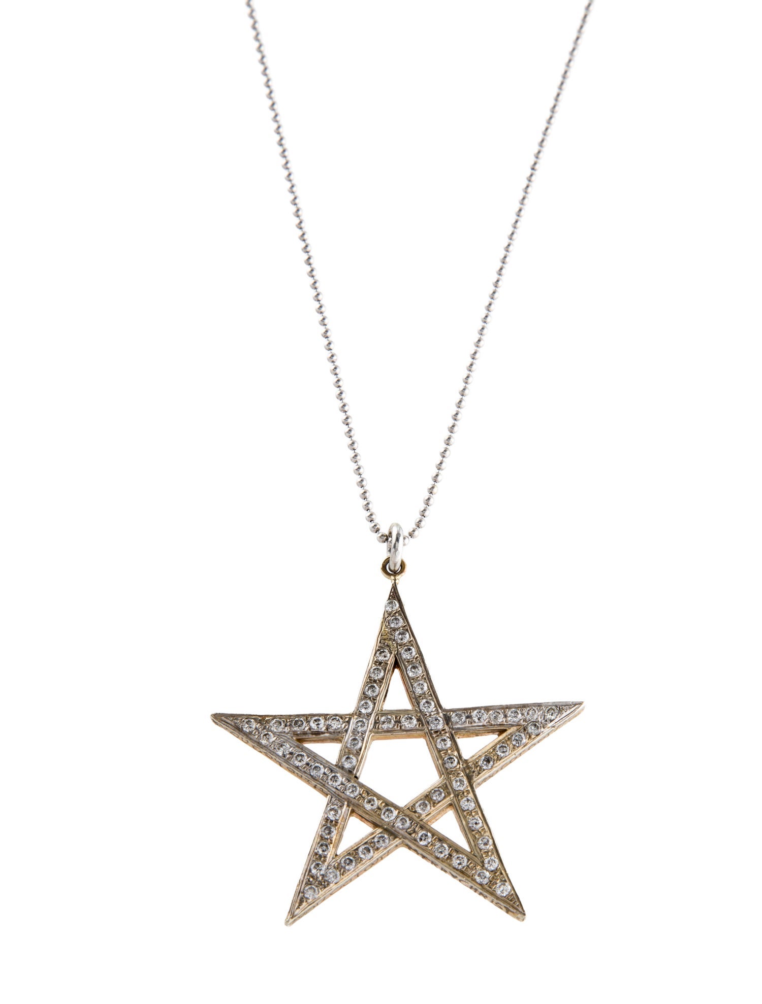 Renee Lewis 14K Diamond Star Pendant w/18K Chain Necklace