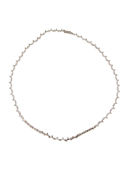 Renee Lewis Platinum Diamond Triangular Line Necklace