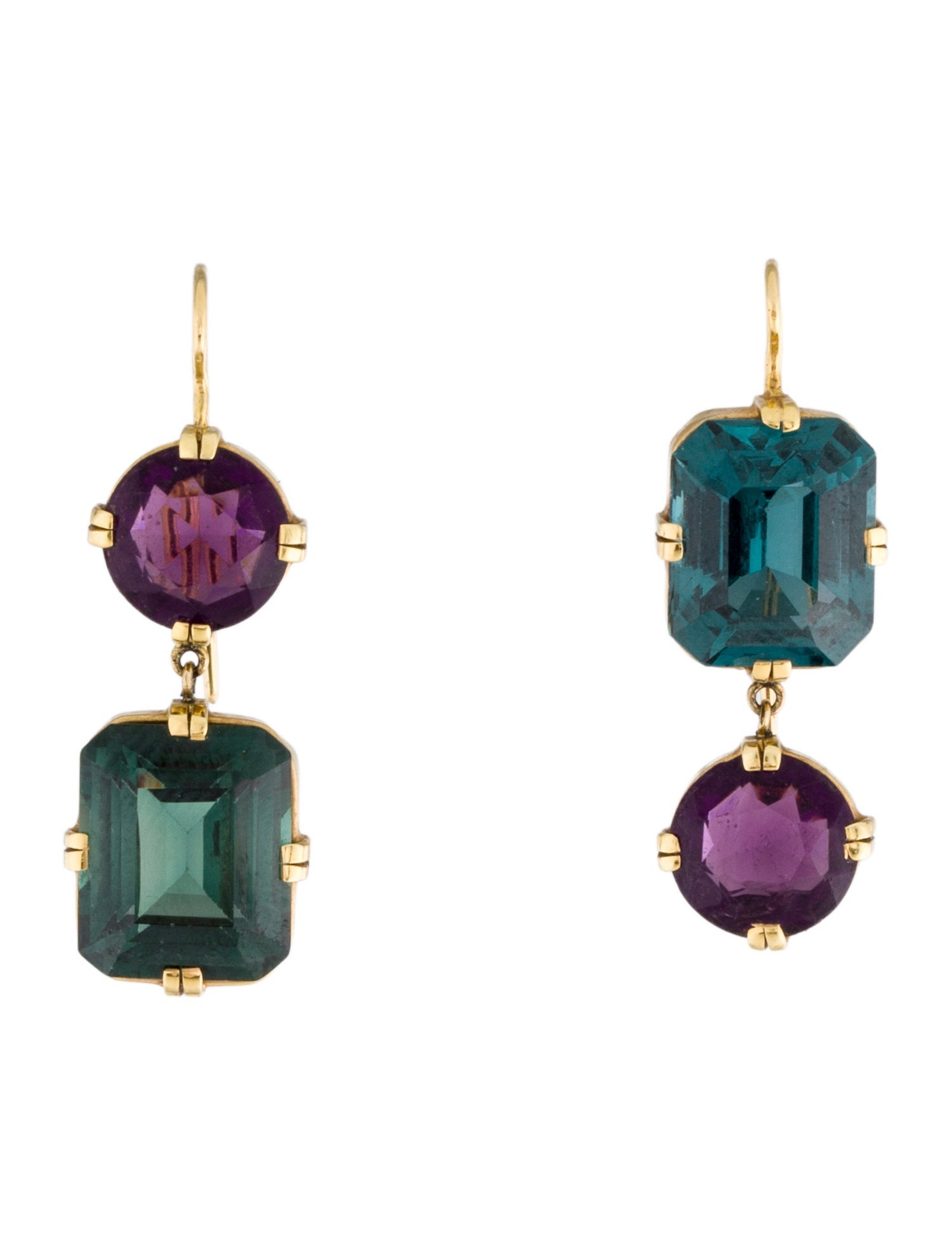 Renee Lewis 18K Synthetic Spinel & Glass Drop Earrings