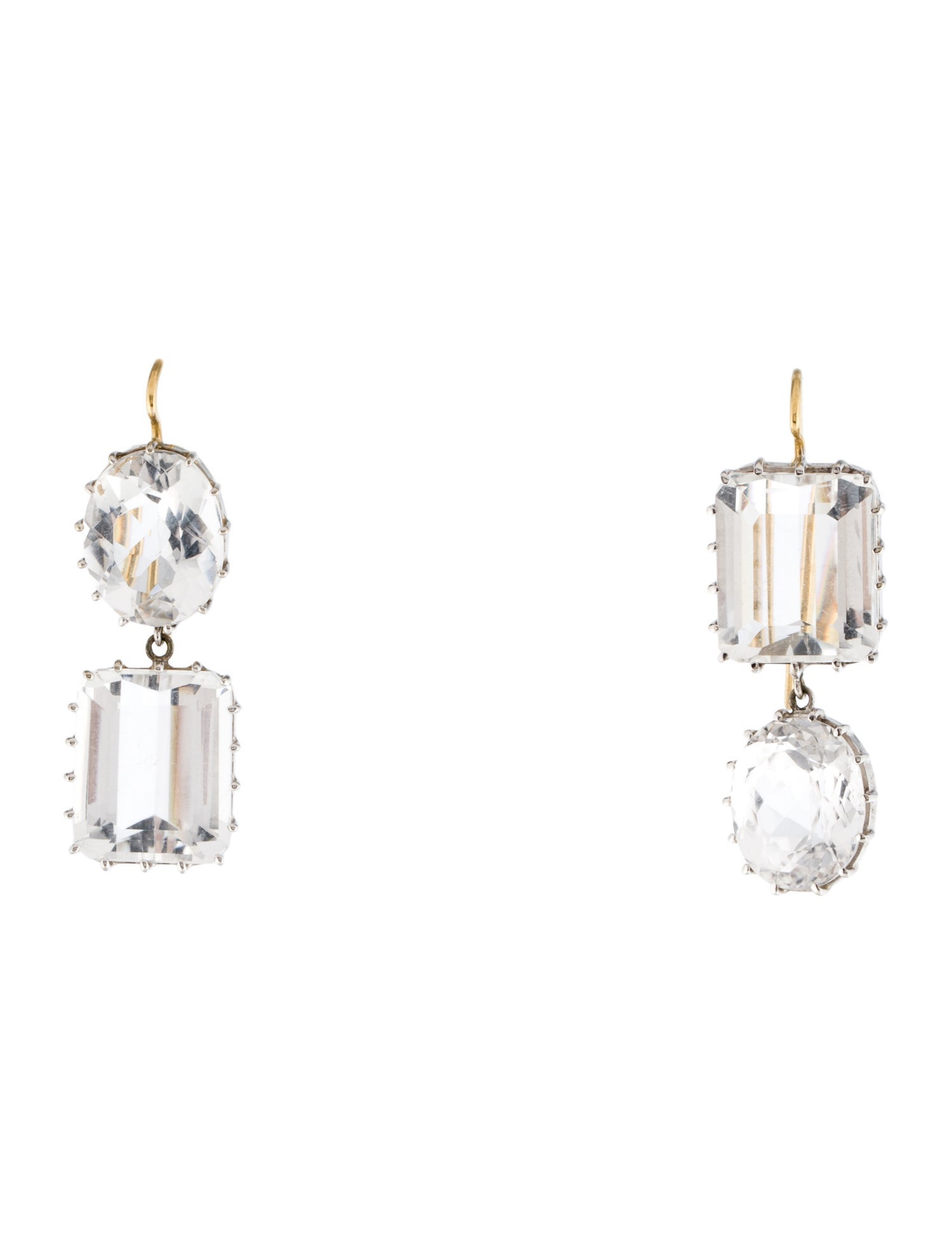 Renee Lewis 18K 15.75ctw Quartz & Spodumene Drop Earrings