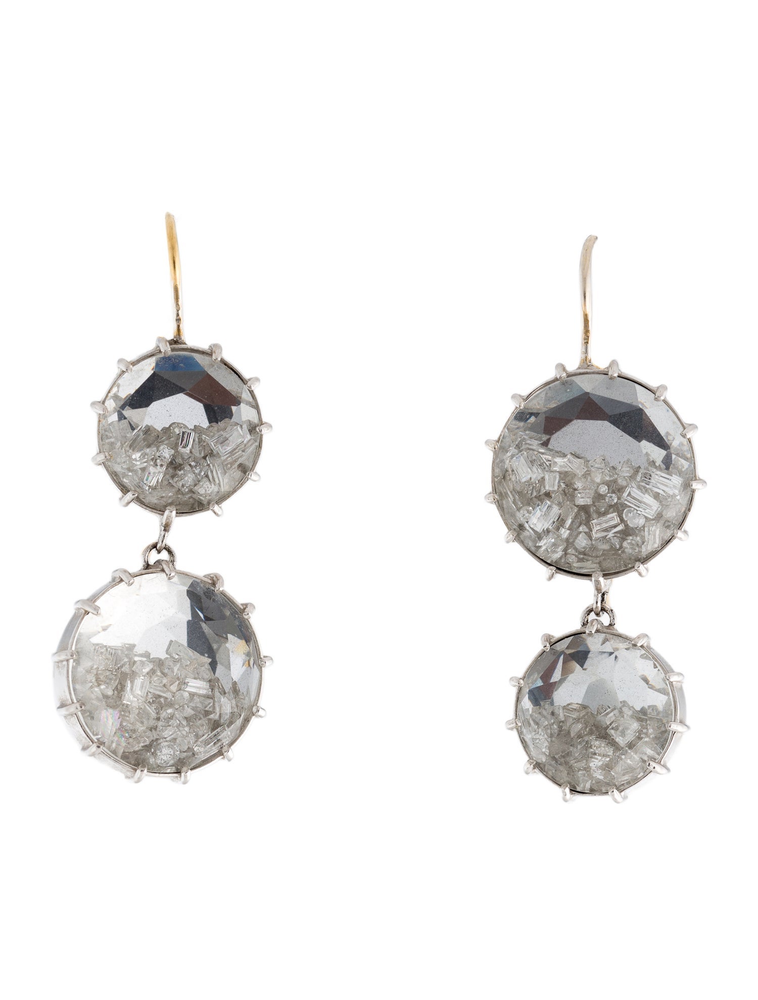 Renee Lewis 18K Diamond Shaker Double Drop Earrings