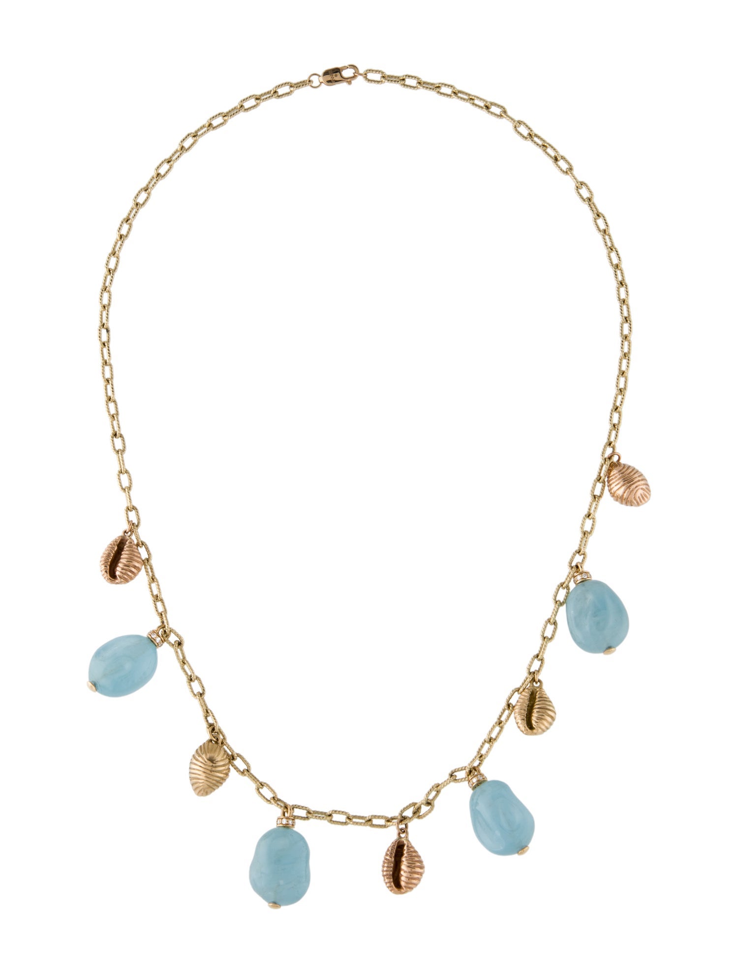 Renna 18K Aquamarine & Diamond Moondrop Fringe Station Necklace