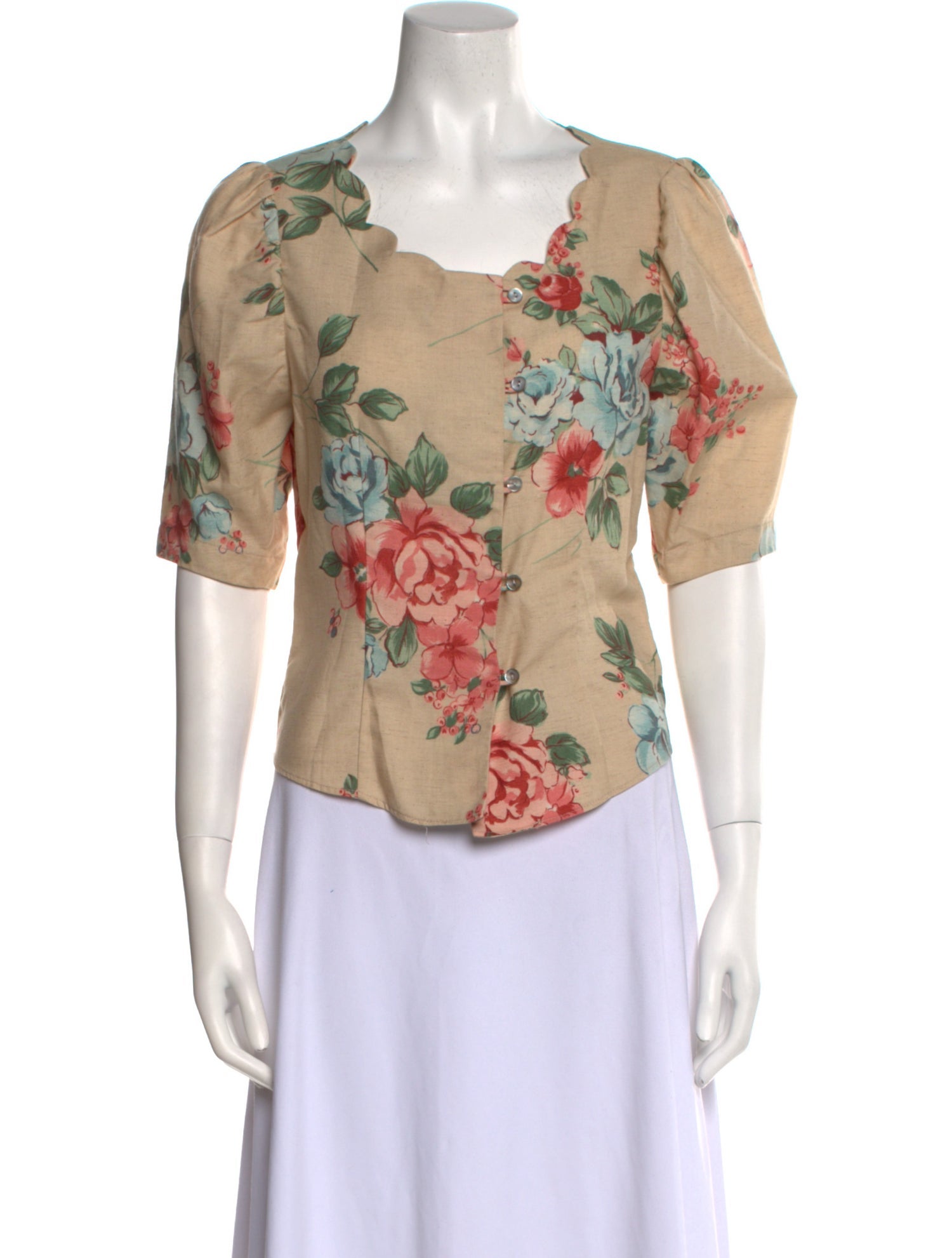 Rentrayage Floral Print Scoop Neck T-Shirt w/ Tags