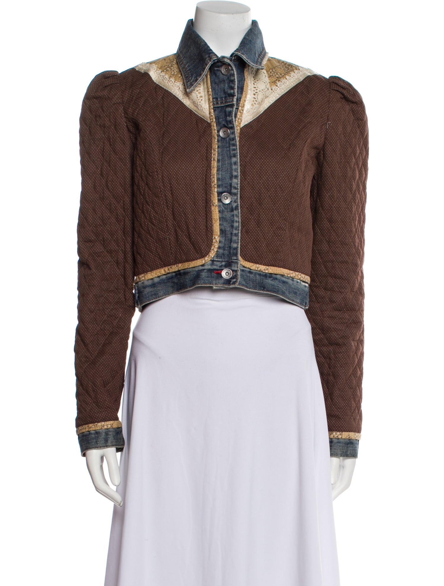 Rentrayage Plaid Print Denim Jacket