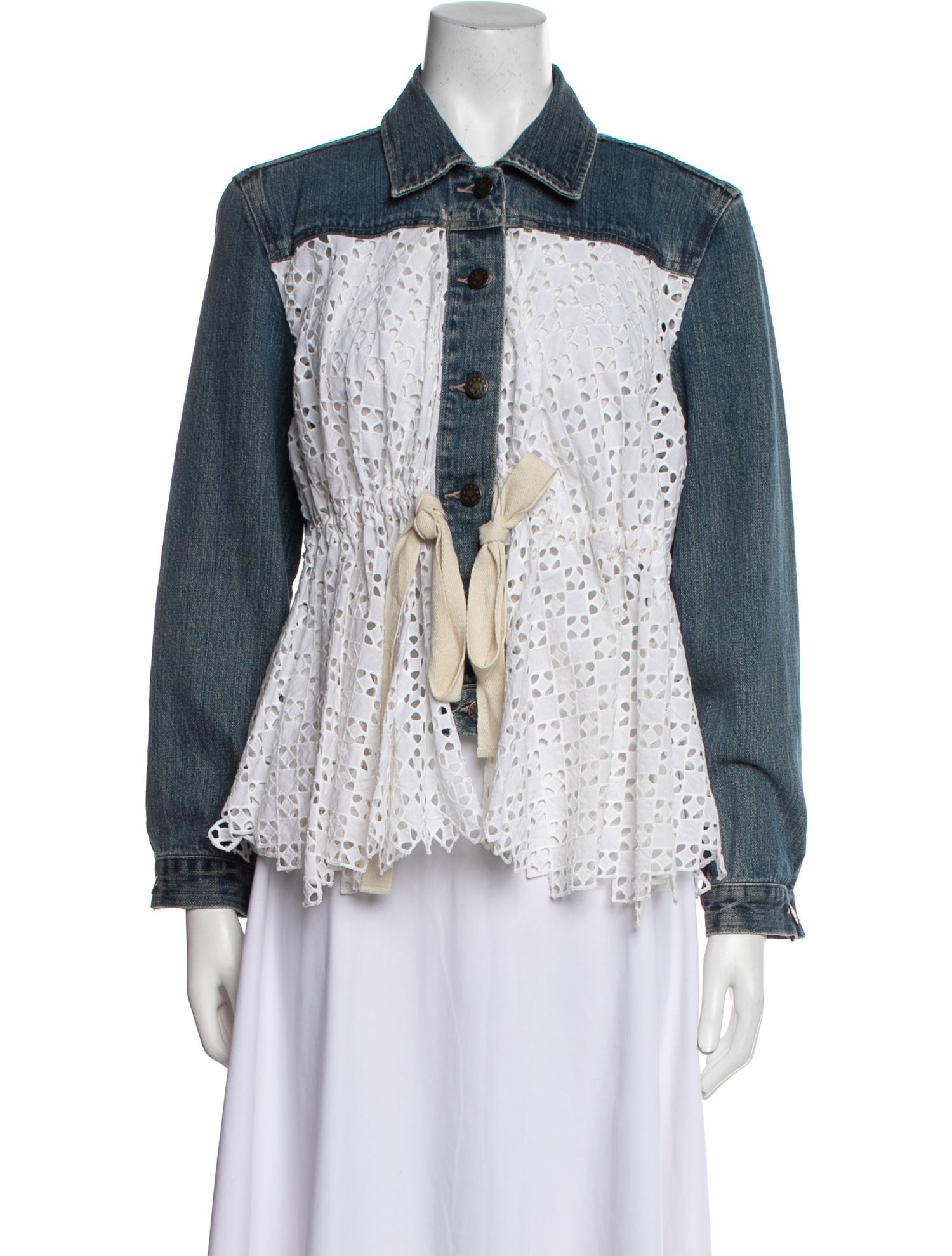 Rentrayage Tweed Pattern Denim Jacket