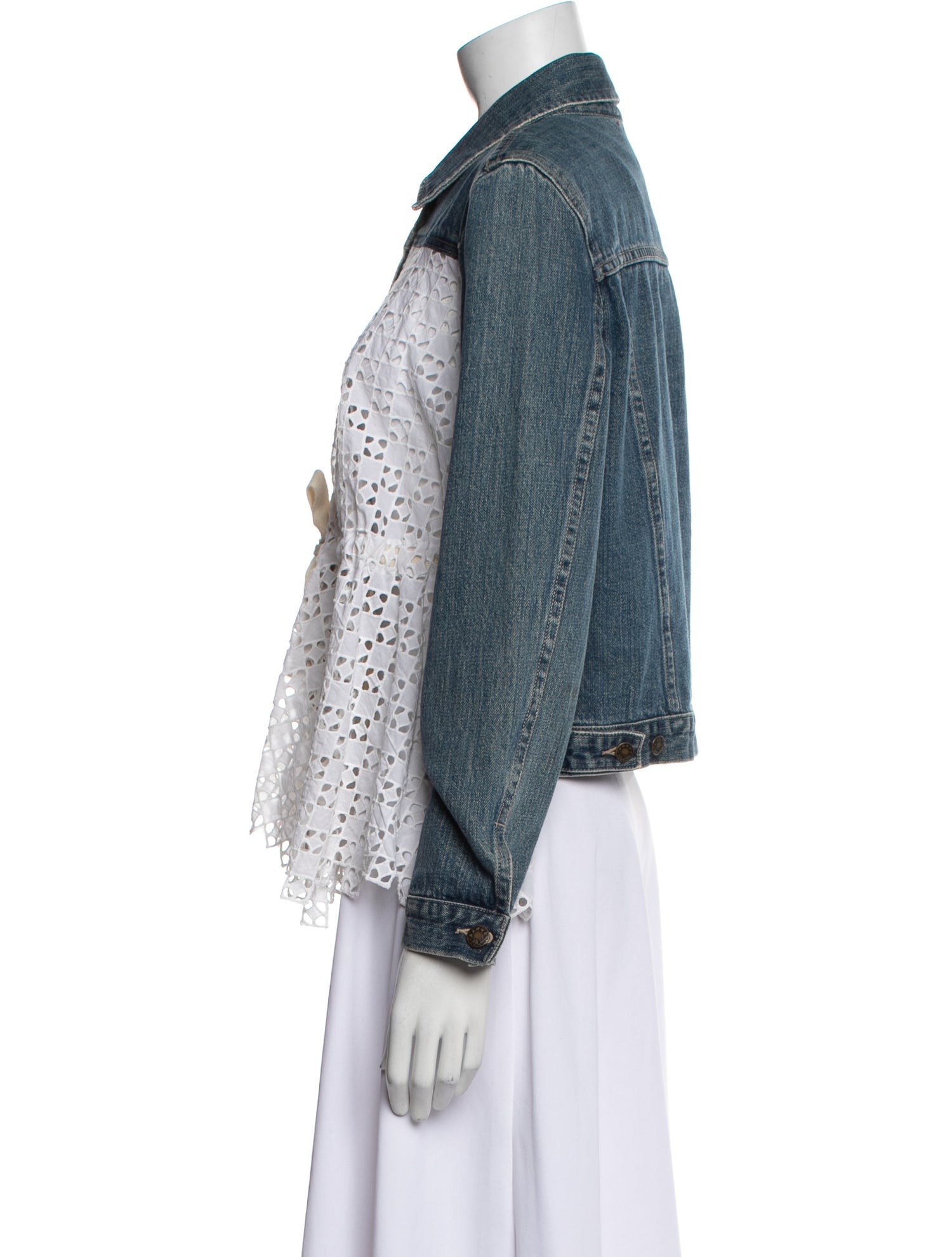 Rentrayage Tweed Pattern Denim Jacket