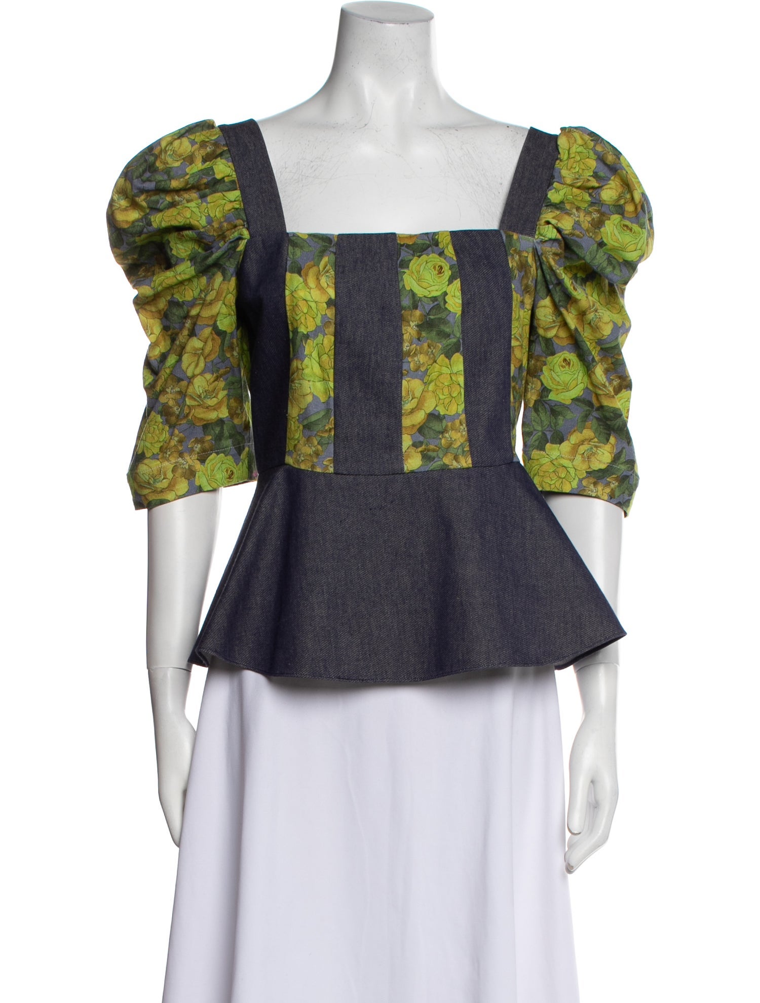 Rentrayage Printed Square Neckline Blouse