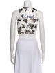 Rentrayage Floral Print Scoop Neck Crop Top