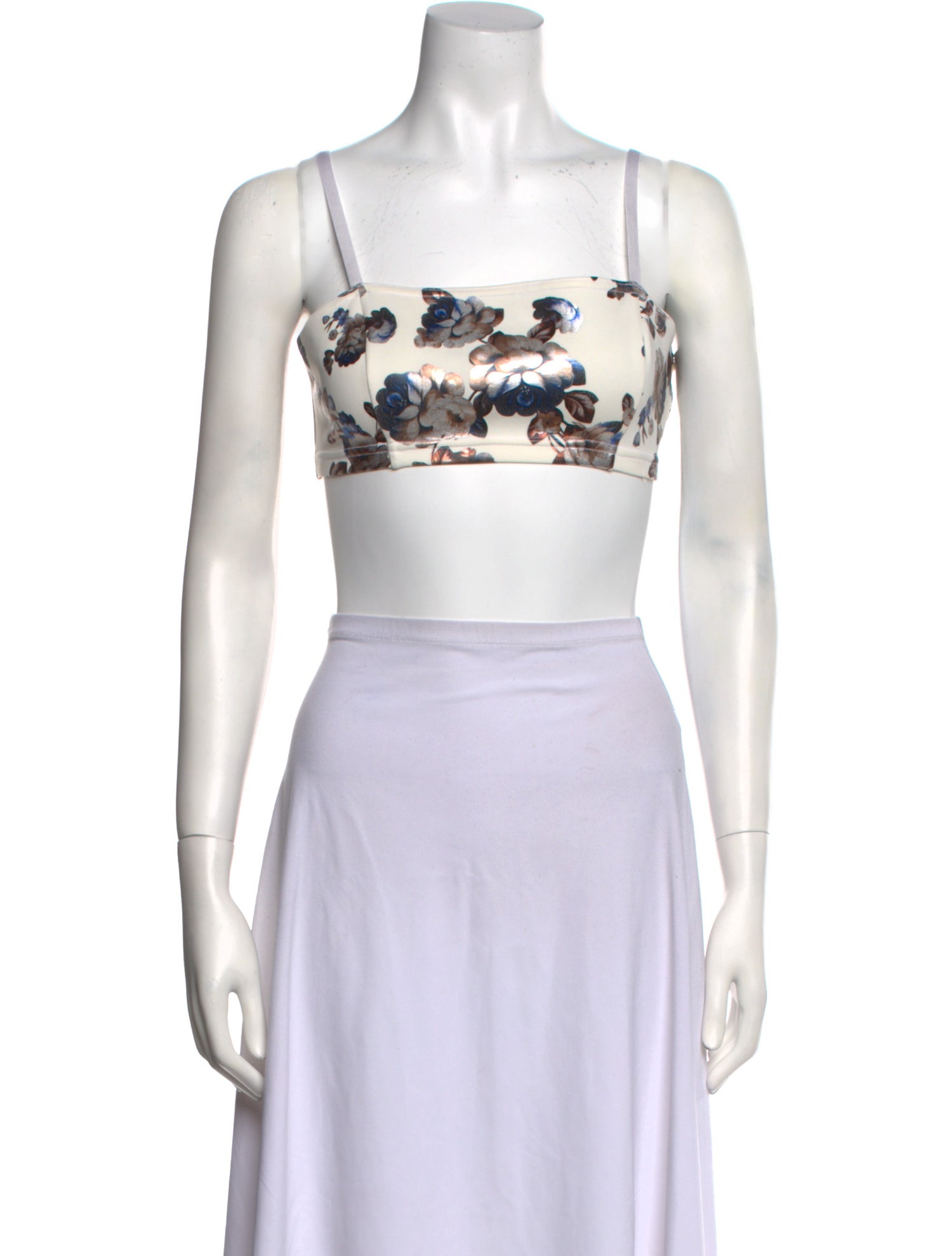 Rentrayage Printed Square Neckline Crop Top