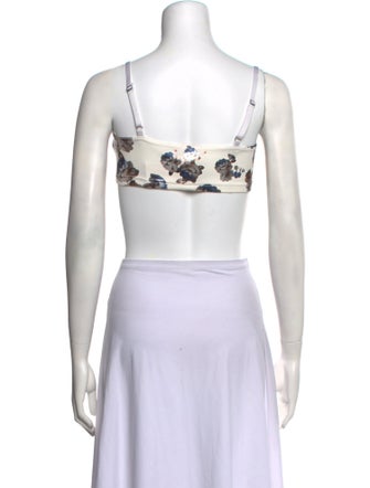 Rentrayage Printed Square Neckline Crop Top