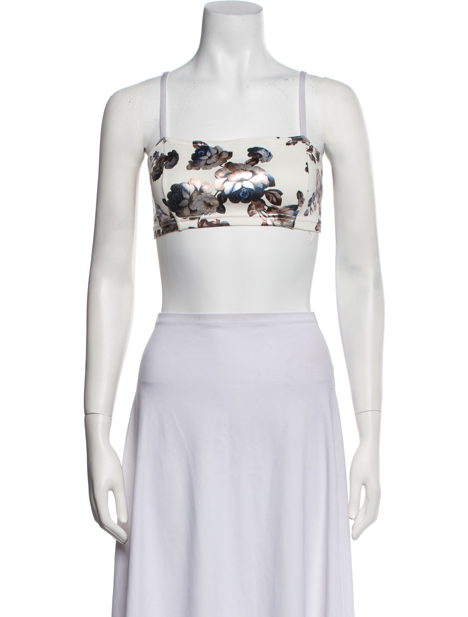 Rentrayage Printed Square Neckline Crop Top