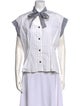 Rentrayage Striped Short Sleeve Button-Up Top