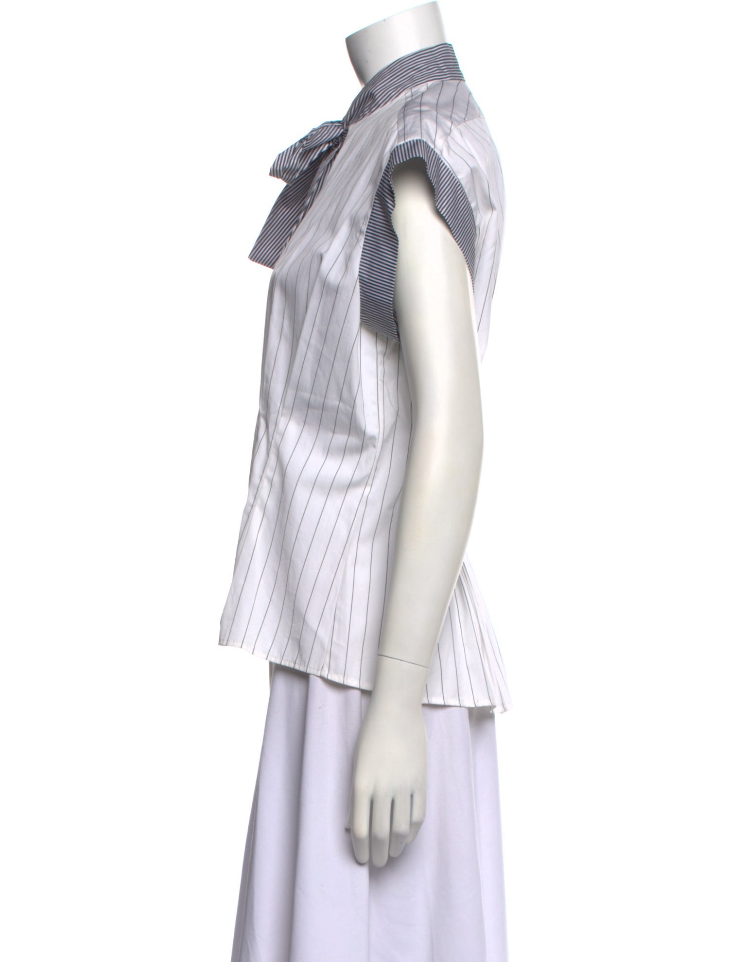 Rentrayage Striped Short Sleeve Button-Up Top