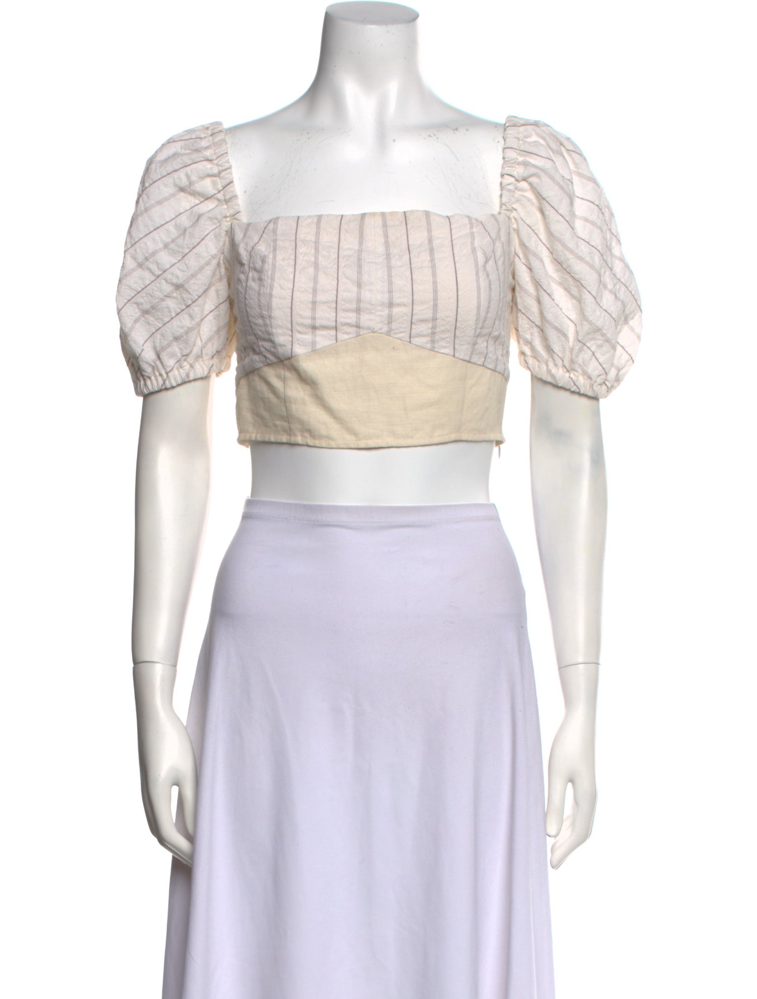 Rentrayage Striped Square Neckline Crop Top