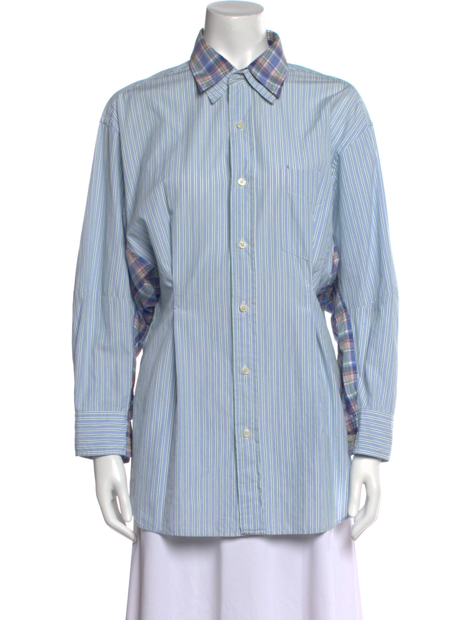Rentrayage Striped Long Sleeve Button-Up Top