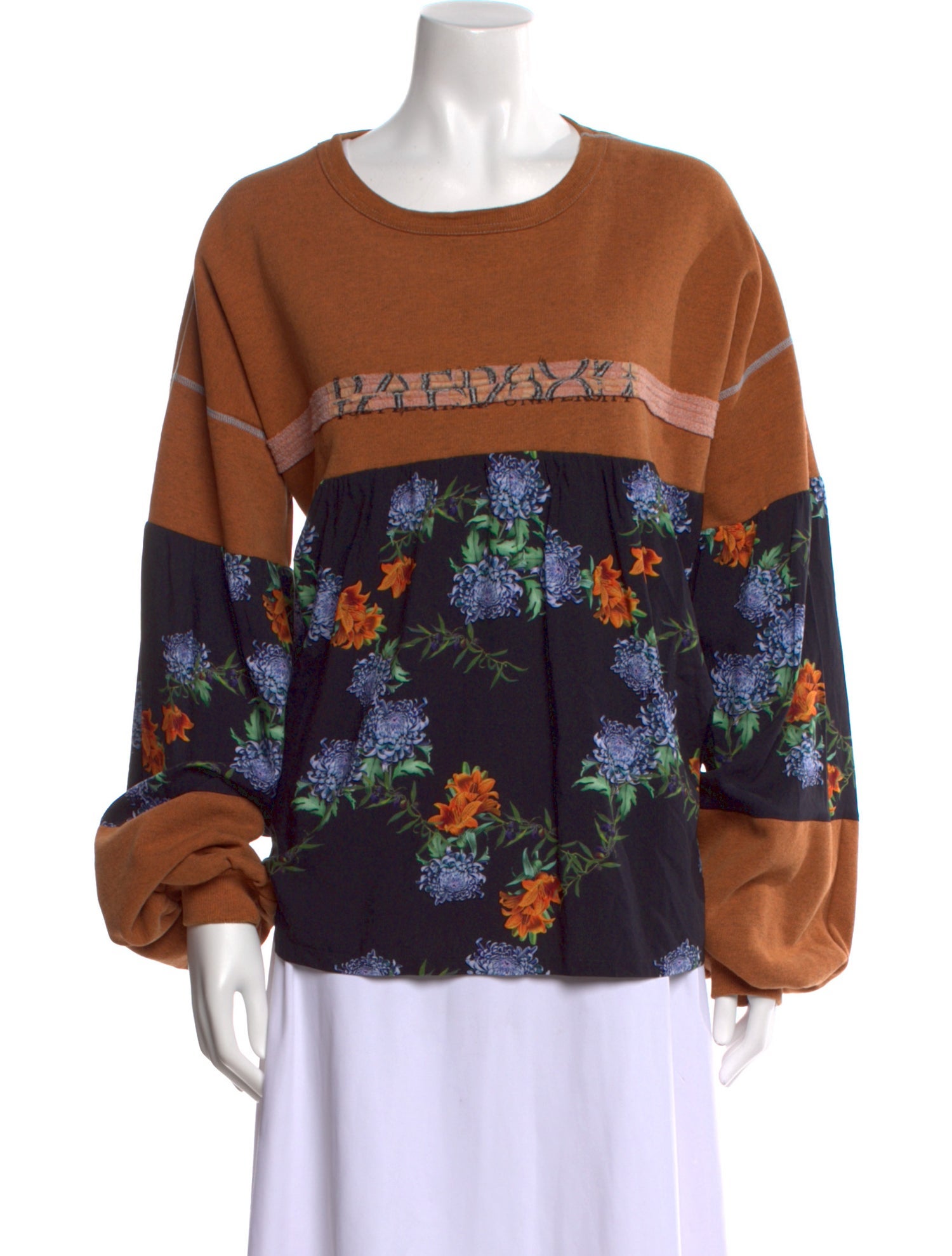 Rentrayage Printed Crew Neck Blouse