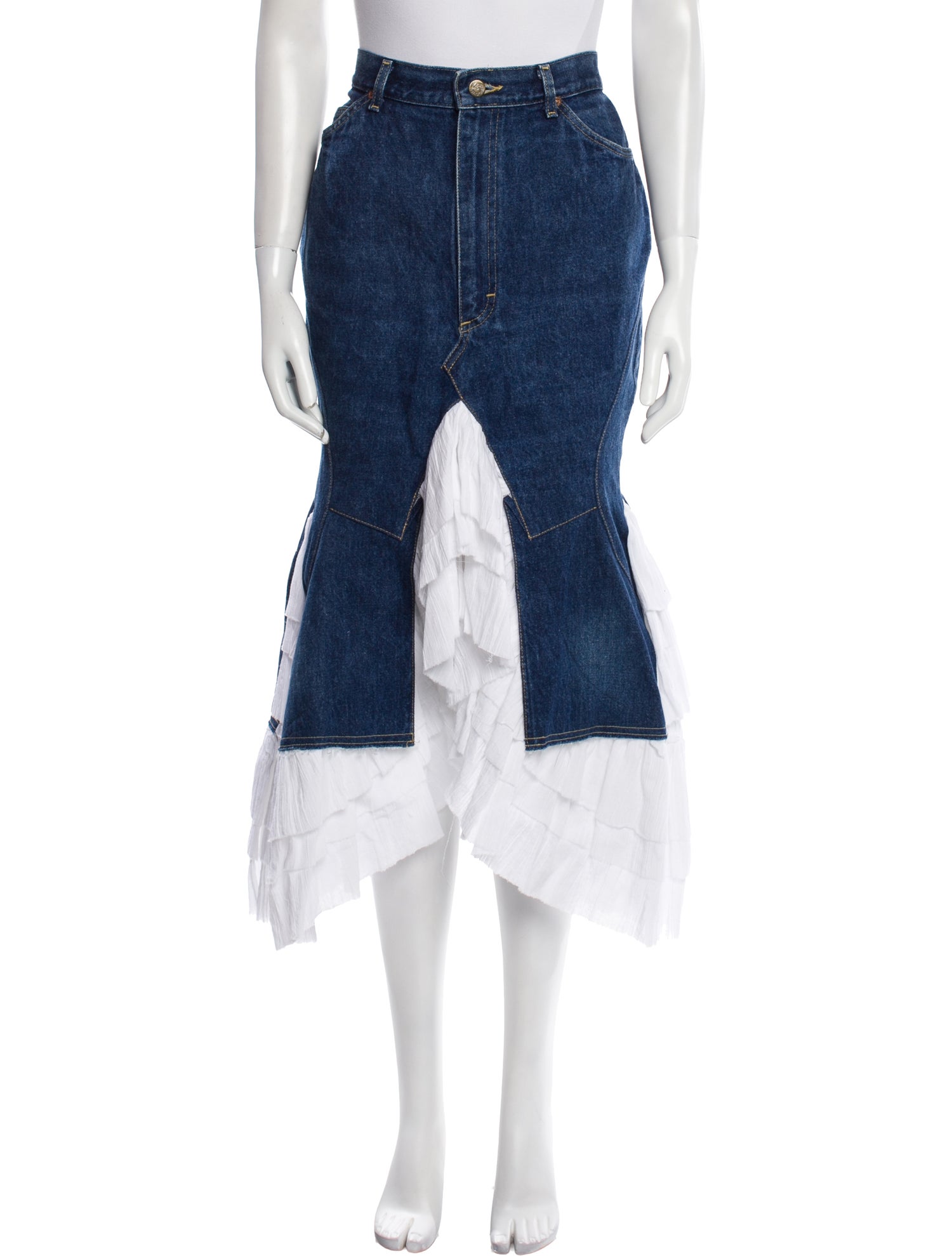 Rentrayage Ruffle Embellishment Midi Length Skirt w/ Tags