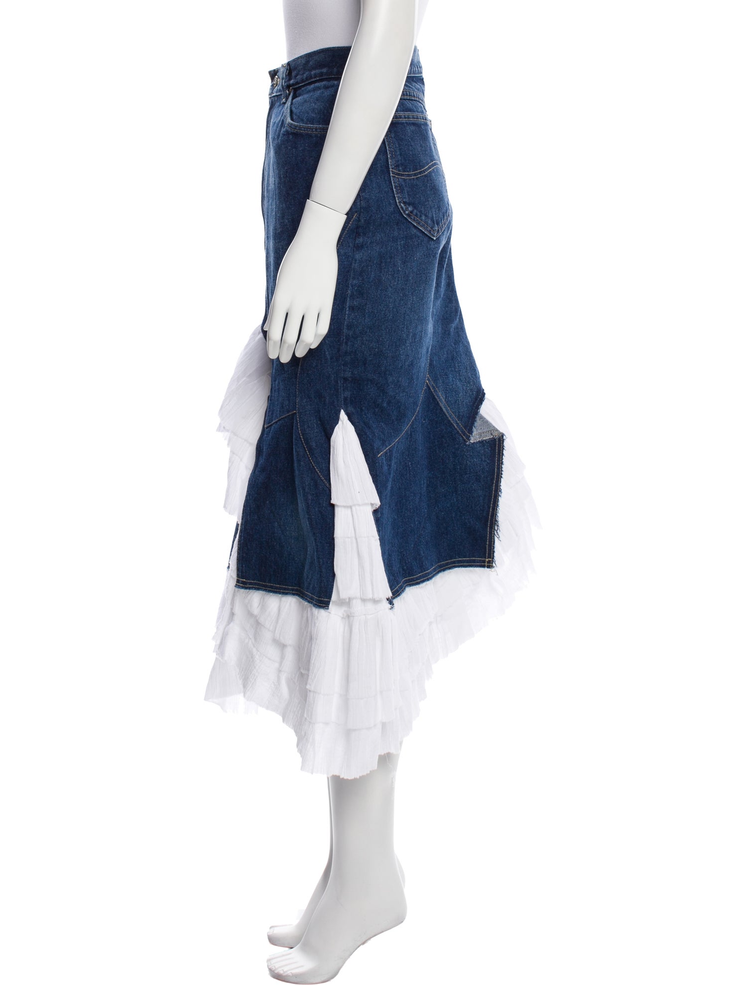 Rentrayage Ruffle Embellishment Midi Length Skirt w/ Tags